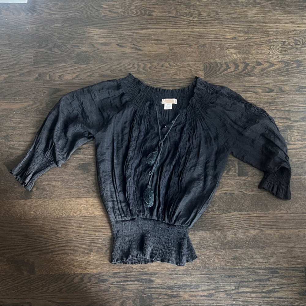Y2K, early 2000s Francesca's Collections Women’s Bohemian Blouse - black, size M